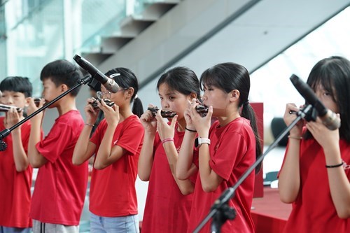 Wenfeng Elementary School Harmonica Ensemble Performs The Theme Song Marching Forward
