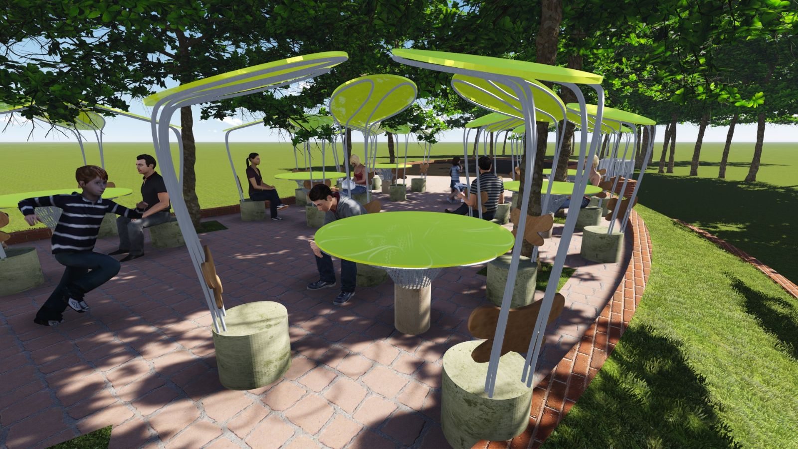 噴泉廣場舞台3D休息區