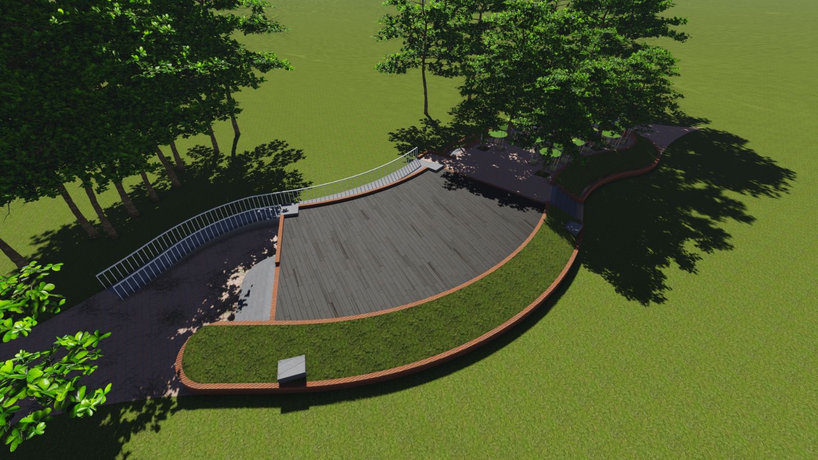 噴泉廣場舞台3D鳥瞰圖