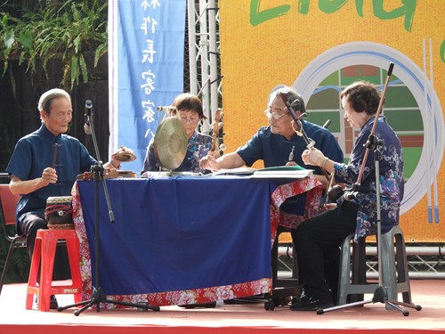 The Lin Tso Chang Hakka Eight Tone Music Troupe Performing At The Event