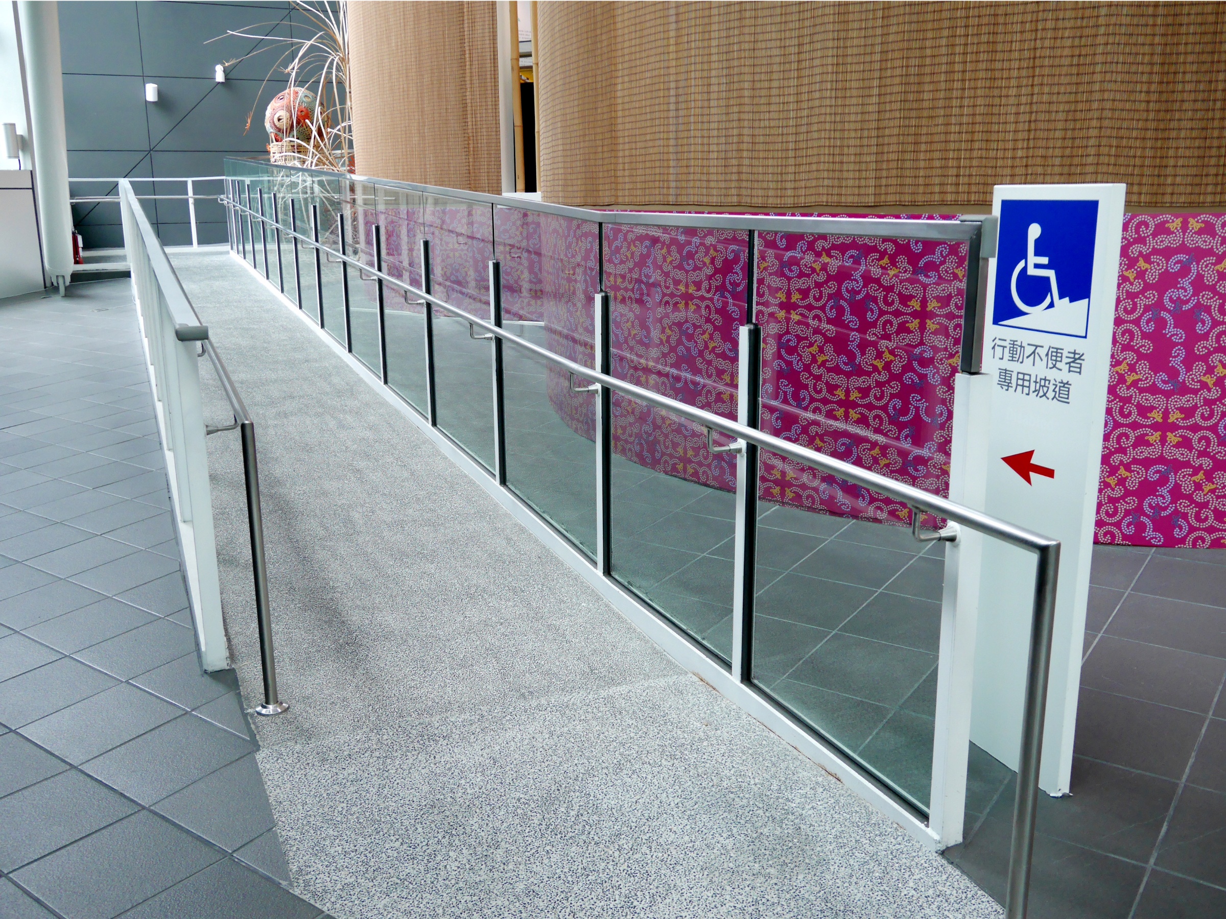 Wheelchair ramp beside the restaurant